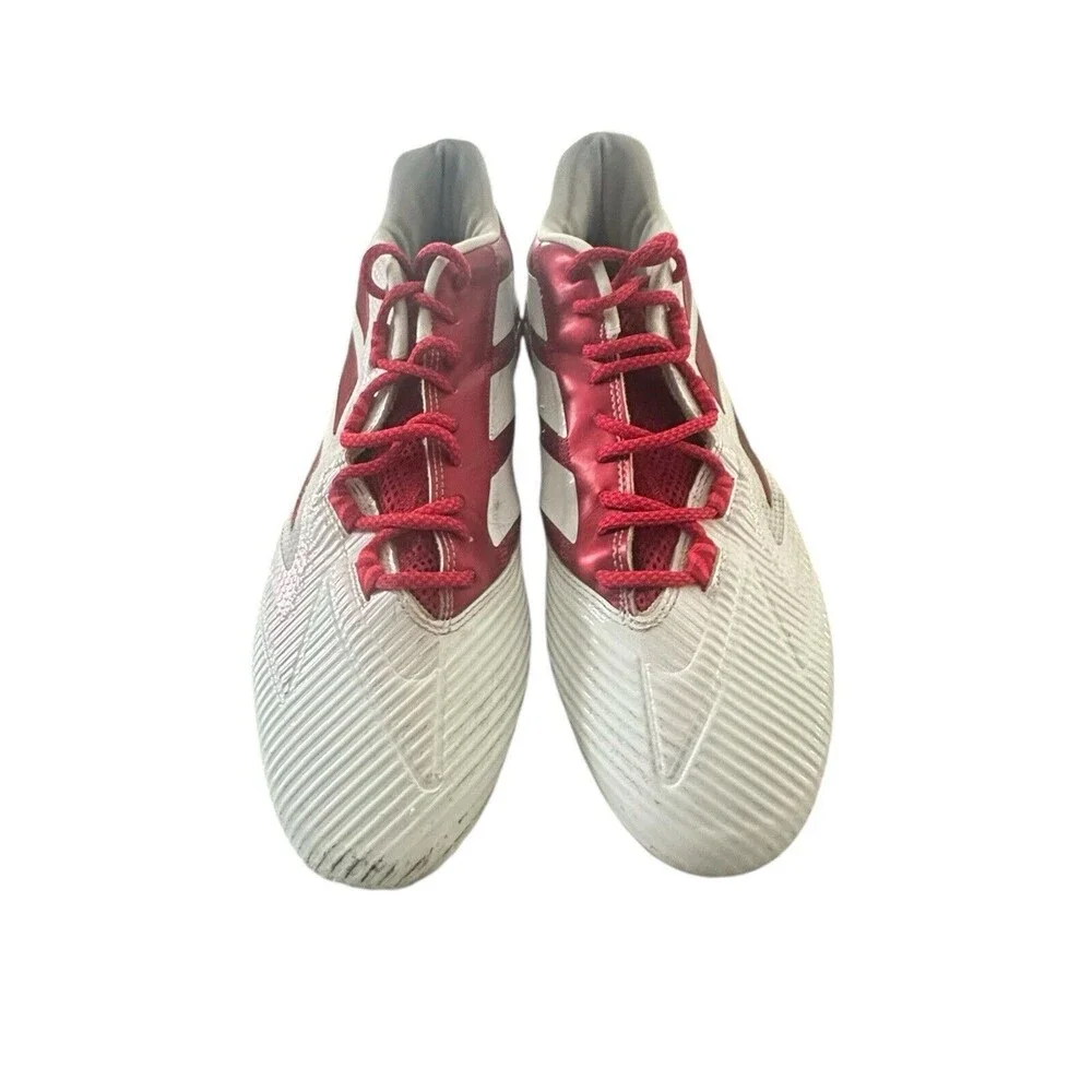 Adidas Mens Size 13 Freak Carbon Football Athletic Cleats White Red Durable